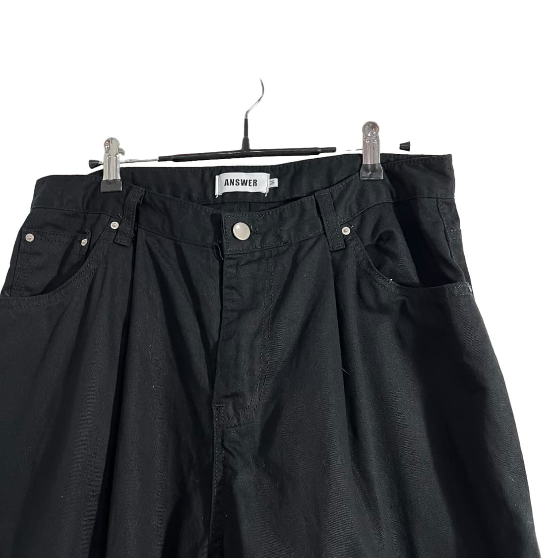 블랙 와이드 팬츠 상품이미지5