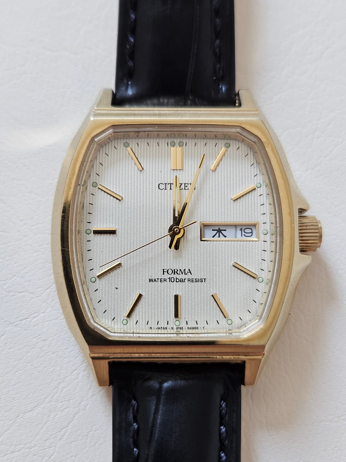 빈티지 시티즌 FORMA 금장 가죽 시계 상품이미지3