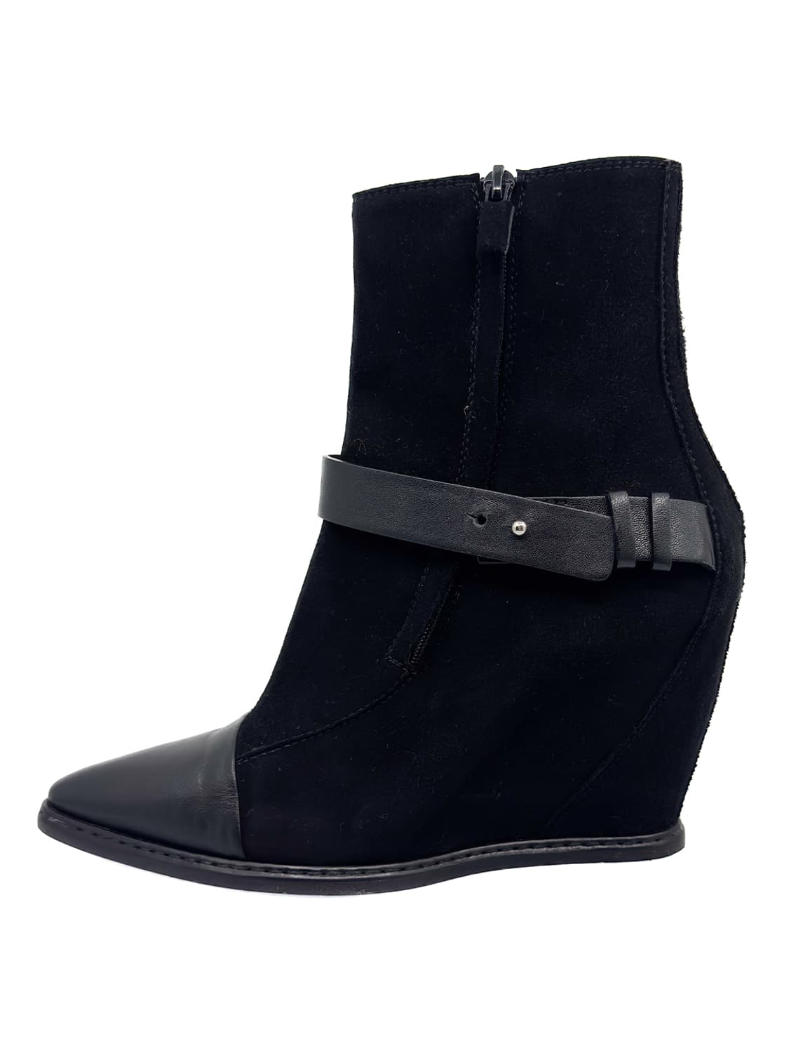Suede Leather Strap Wedge Boots/ 37.5 상품이미지5