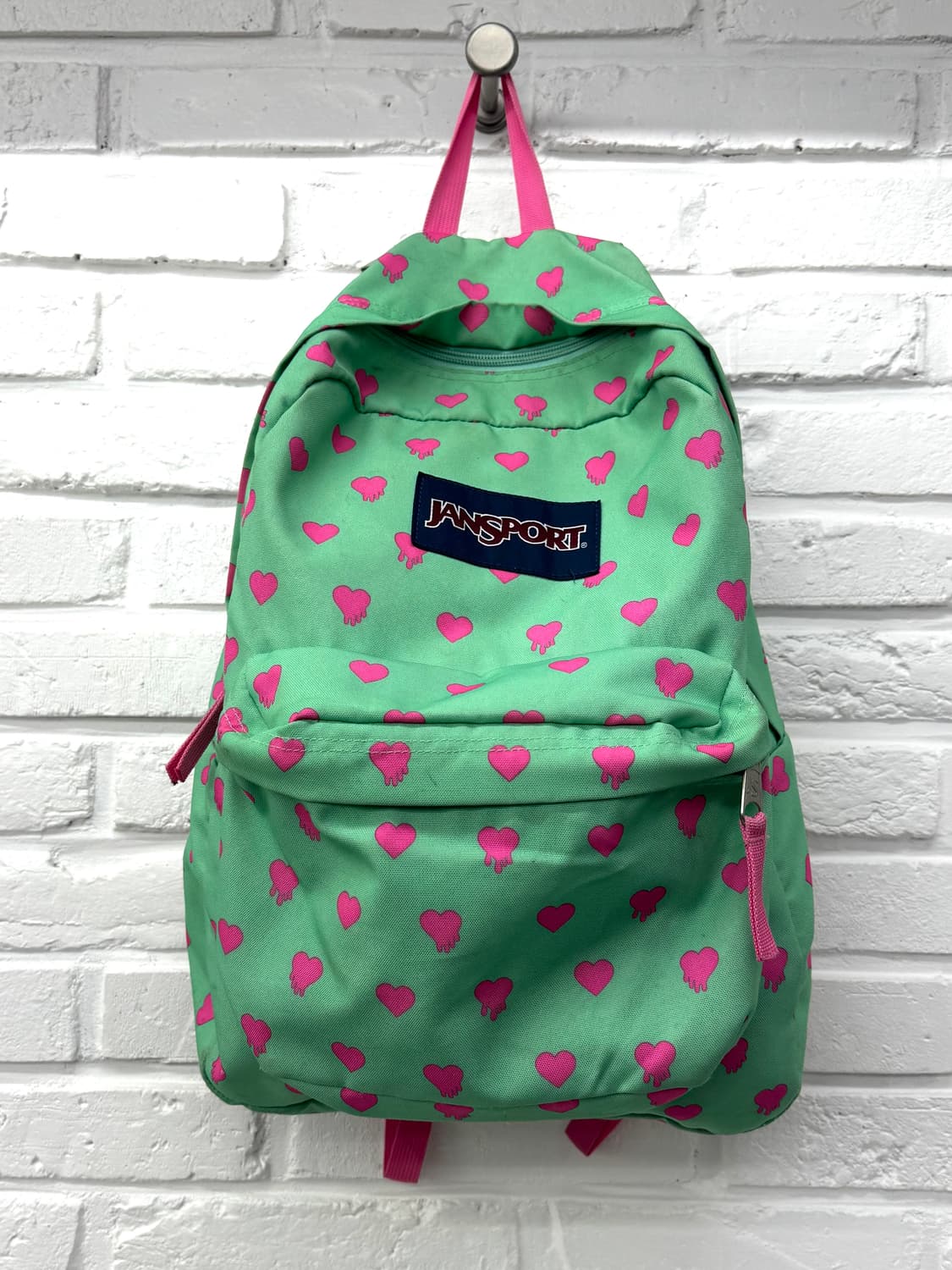 잔스포츠 민트핑크 하트패턴 백팩 상품이미지2