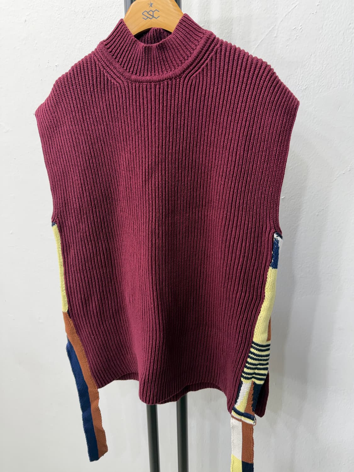 정품) 질샌더 신형 여성 패치워크 디자인 니트탑 S 상품이미지3