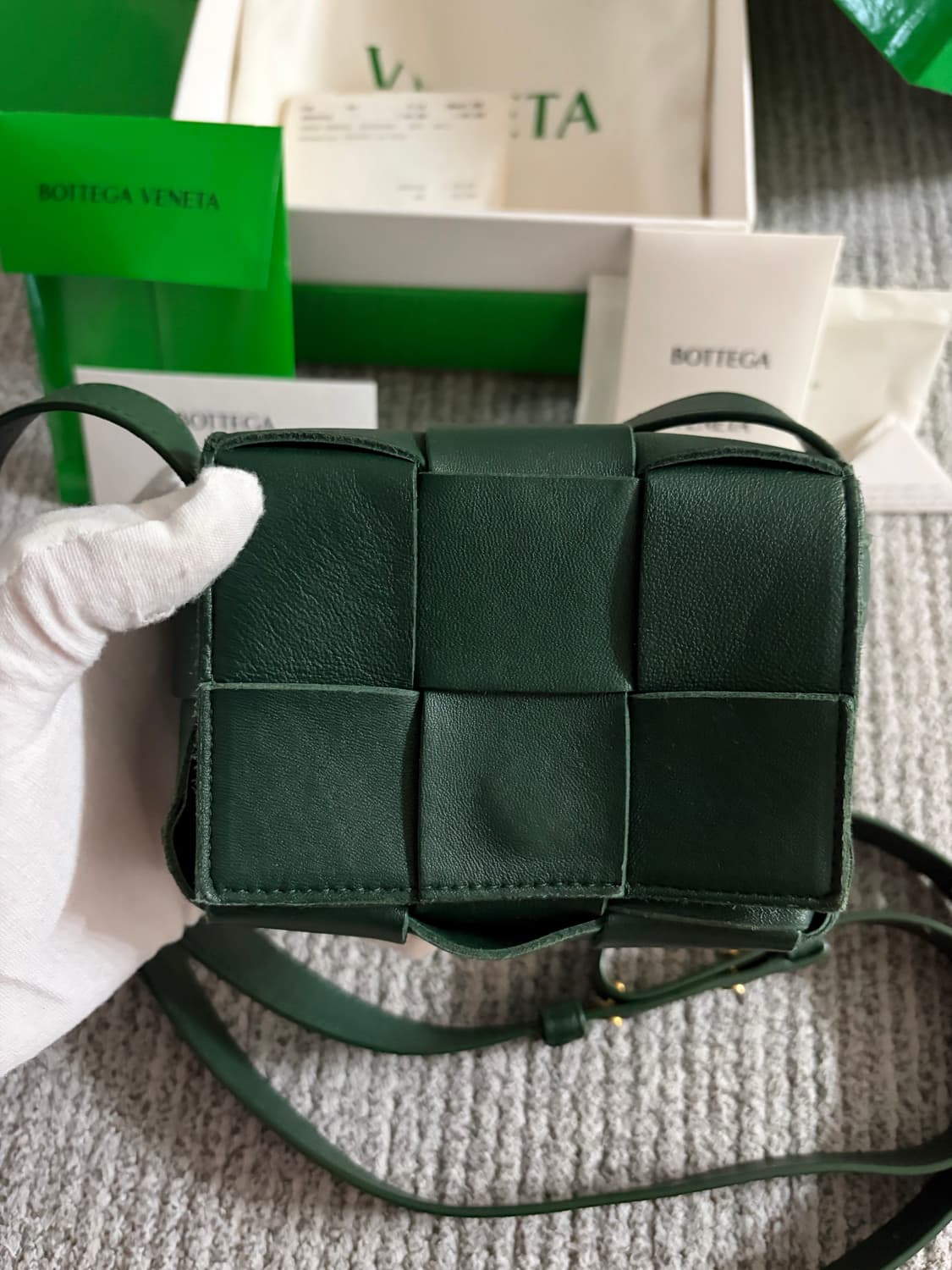 (영수증포함 풀구성) 보테가베네타 미니 카세트백 딥그린 상품이미지2