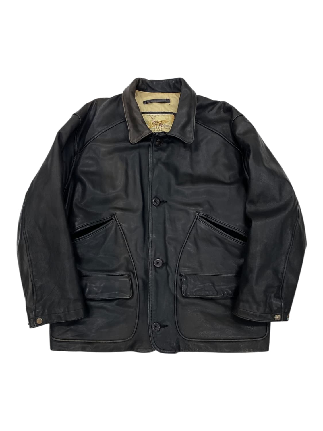 8-90‘s chevignon 소가죽 헌팅 자켓 상품이미지1