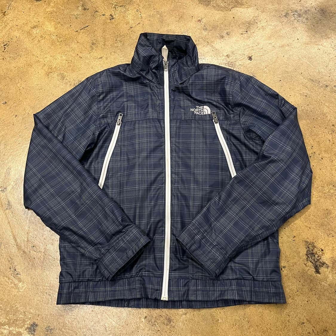 [정품/S] 노스페이스 체크 바람막이 네이비 b16 상품이미지2