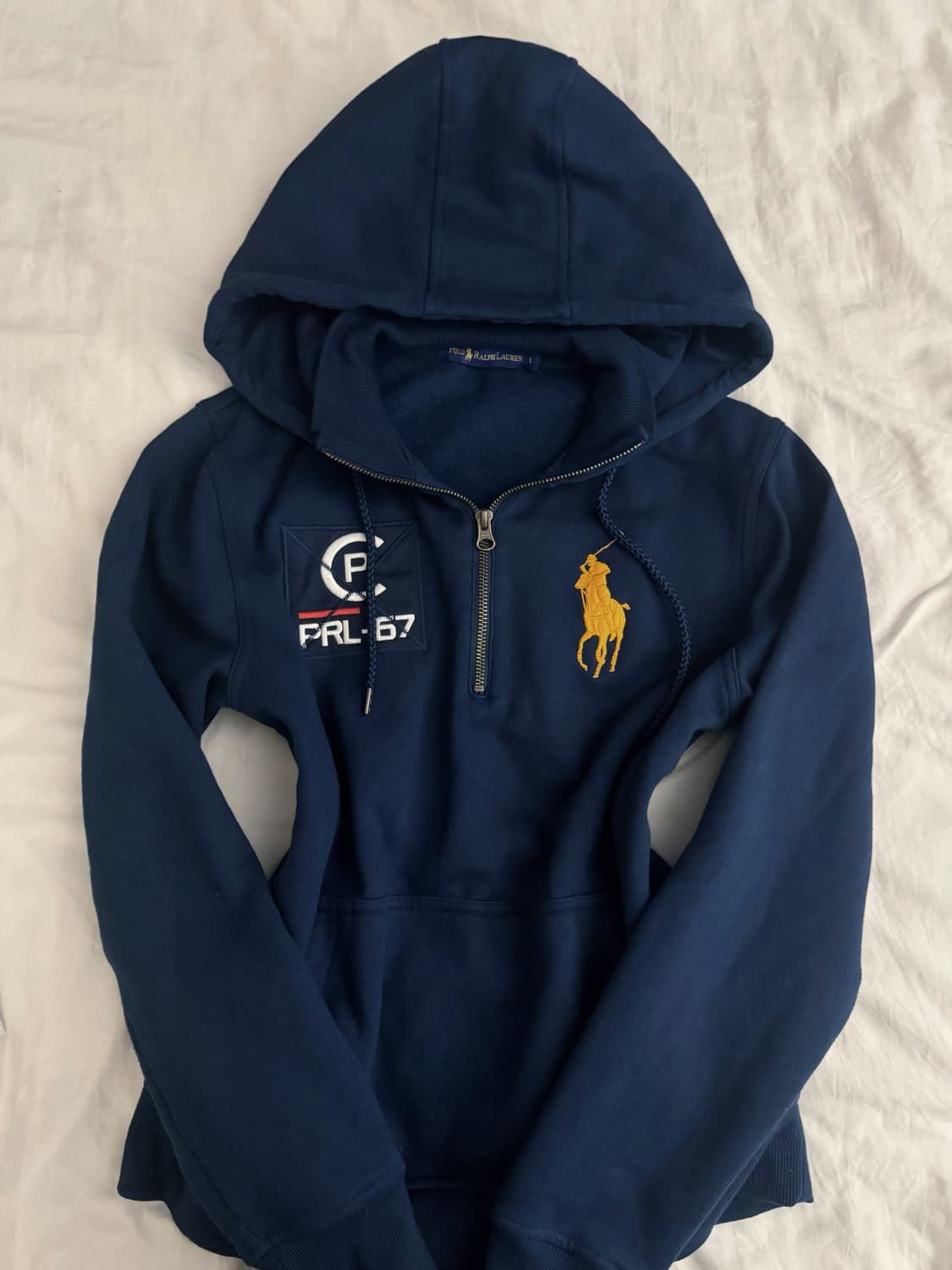 유일매물 폴로 빅포니 네이비 후드티 반집업 상품이미지1