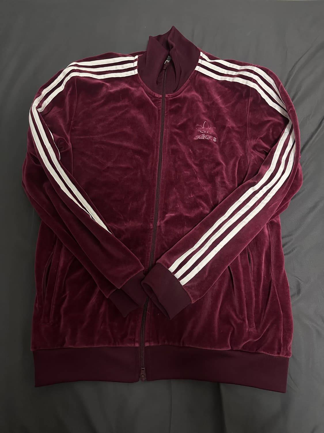 (희귀) 아디다스 벨루어 벨벳 져지 버건디 L 상품이미지1