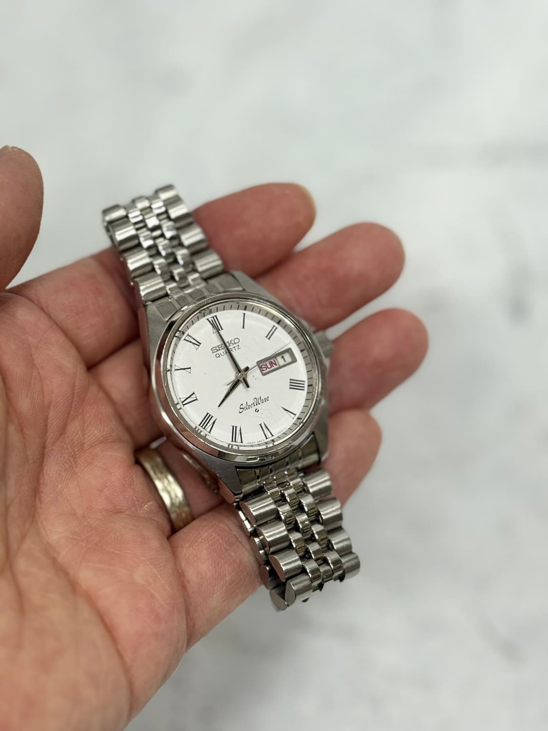 70s 빈티지 세이코 실버웨이브 로마인덱스 쿼츠 상품이미지8