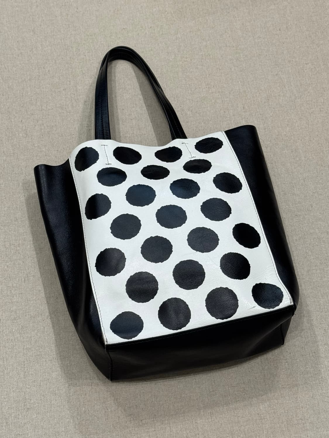 요지야마모토 도트 레더 토트백 상품이미지2