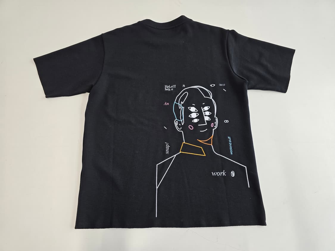 지오송지오 ROKAS ALELIUNAS 콜라보 반팔 티셔츠 블랙 100 상품이미지1