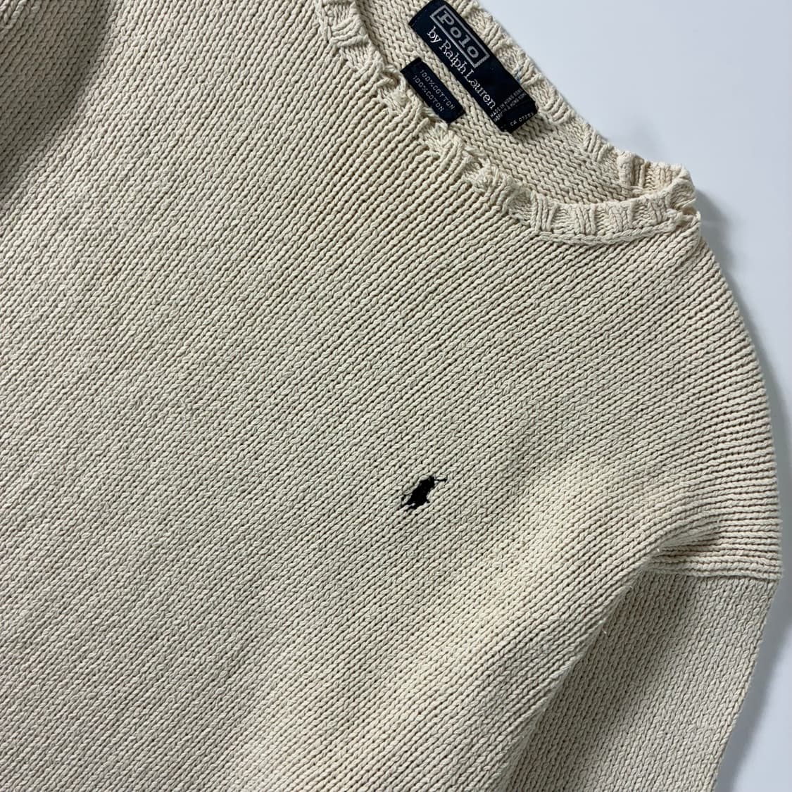 Polo  폴로 랄프로렌 자수 코튼 아이보리 니트   상품이미지3