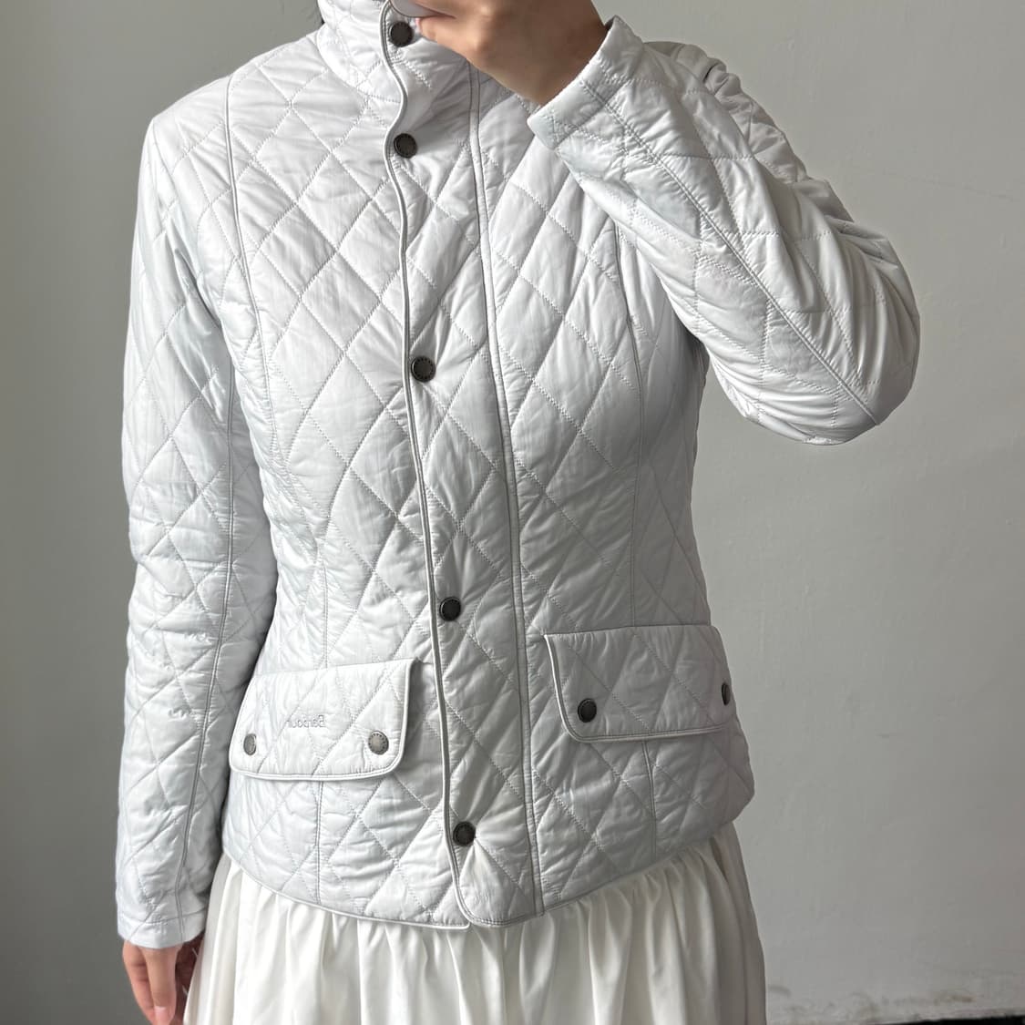 [38] 바버 연그레이 퀄팅 자켓 상품이미지1