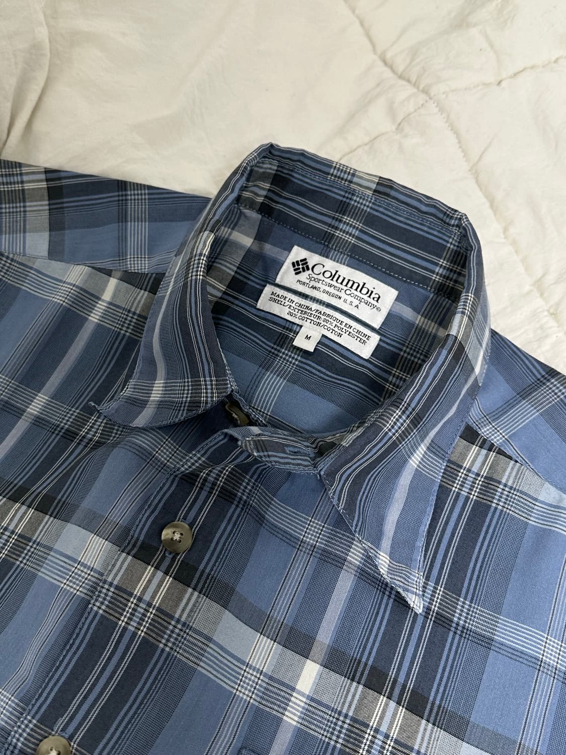 콜롬비아 체크 반팔 셔츠 라지 상품이미지4