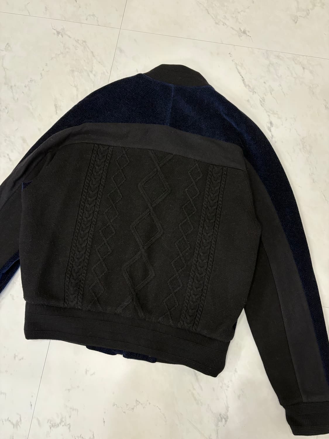 system 니트배색블루종 상품이미지3