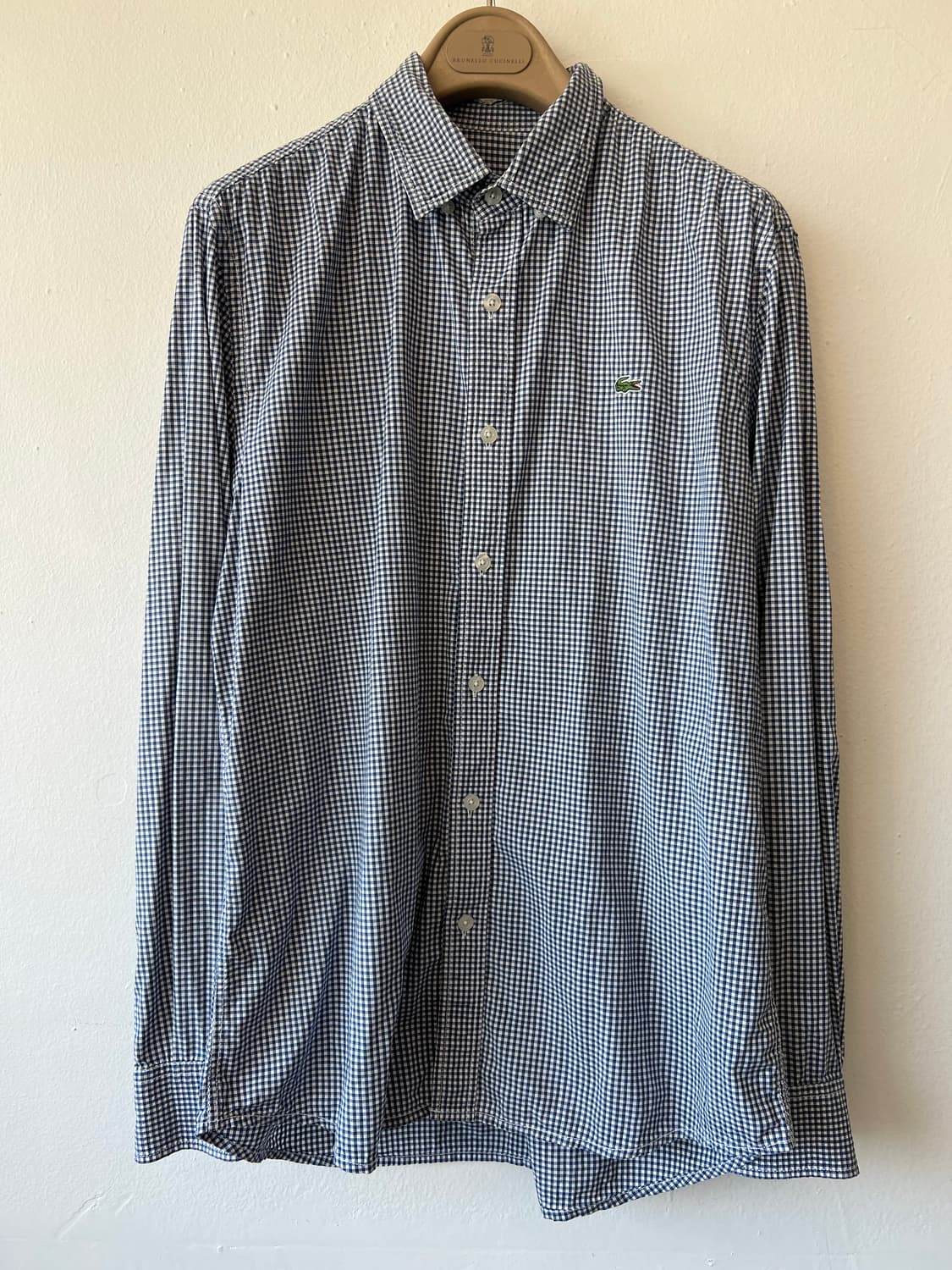 라코스테 남성 네이비체크 코튼긴팔셔츠 상품이미지2