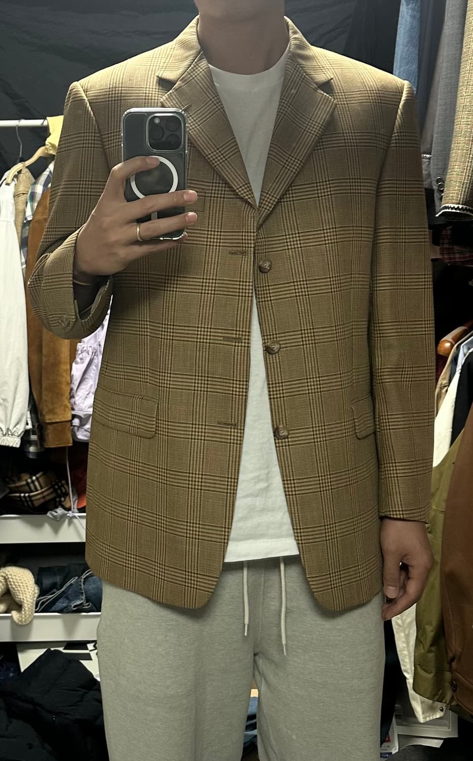 (미사용)90s 버버리 런던 빈티지 체크 블레이저 체크 자켓  상품이미지10