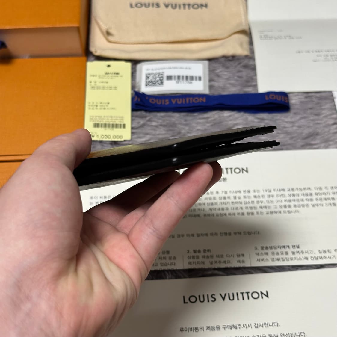 [풀구성] 루이비통 브러시드 모노그램 카우하이드 슬렌더 월릿 반지갑 상품이미지8