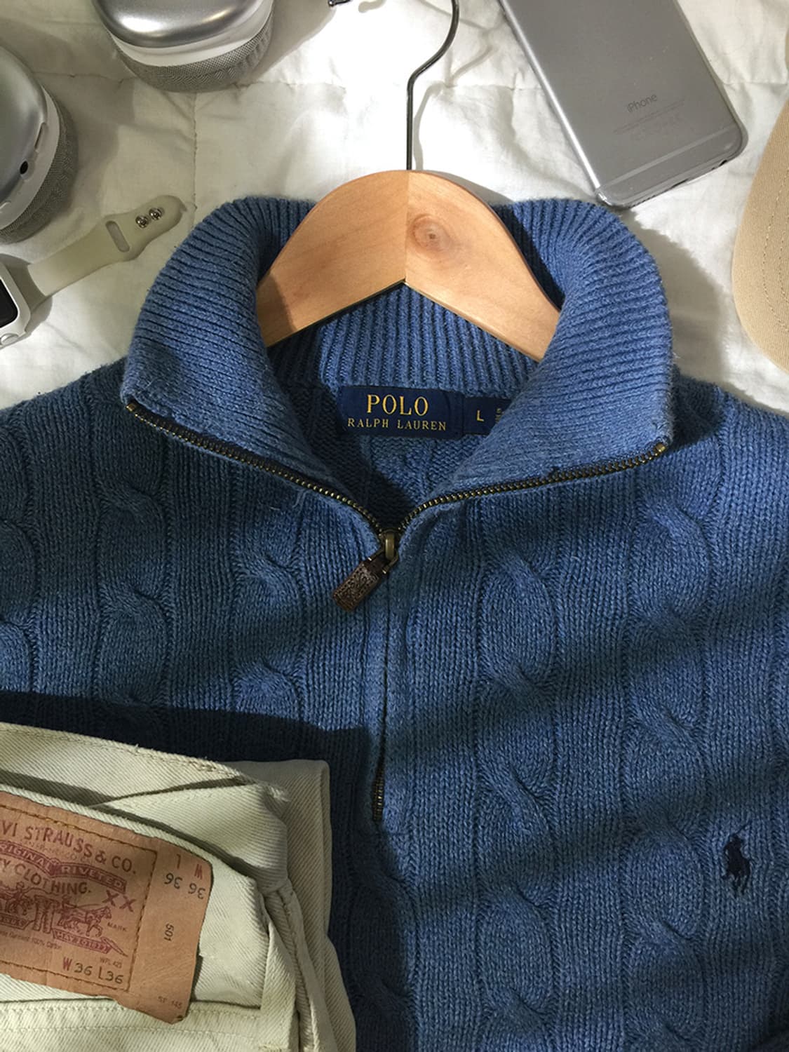 (WOMAN) 폴로랄프로렌 반집업 니트 스웨터 XL 상품이미지2
