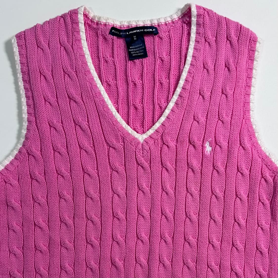 로렌 랄프로렌 핑크 케이블 니트 조끼  상품이미지2