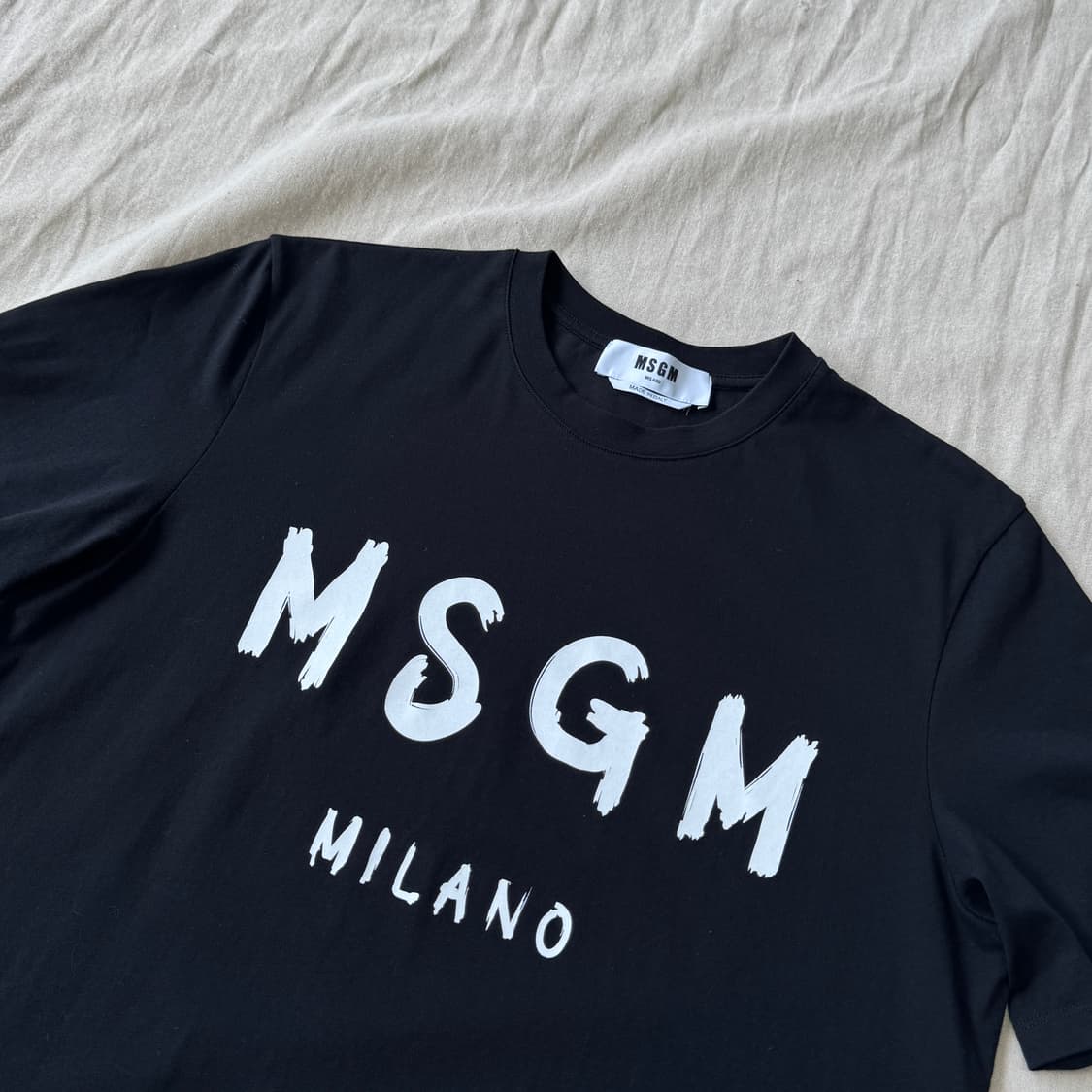 MSGM 블랙 빅로고 반팔 M 상품이미지2