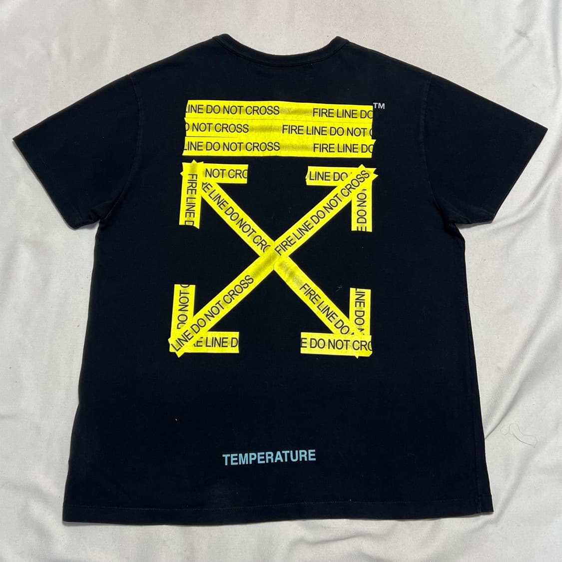 M 오프화이트 파이어 테이프 라운드넥 티셔츠 상품이미지2
