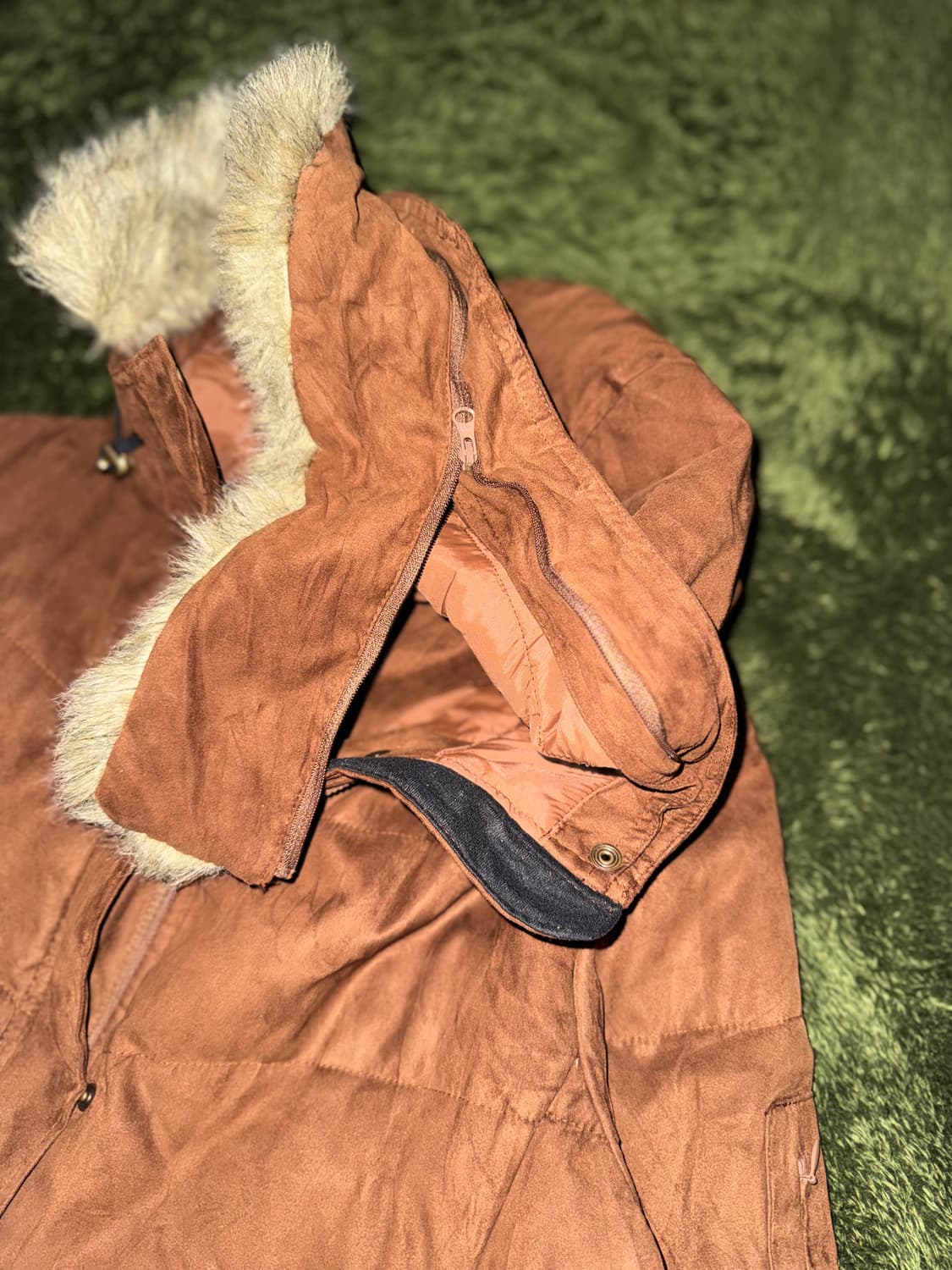 [L] L.L.Bean 엘엘빈 우먼즈 투웨이 퍼 패딩 코트 카멜 상품이미지5