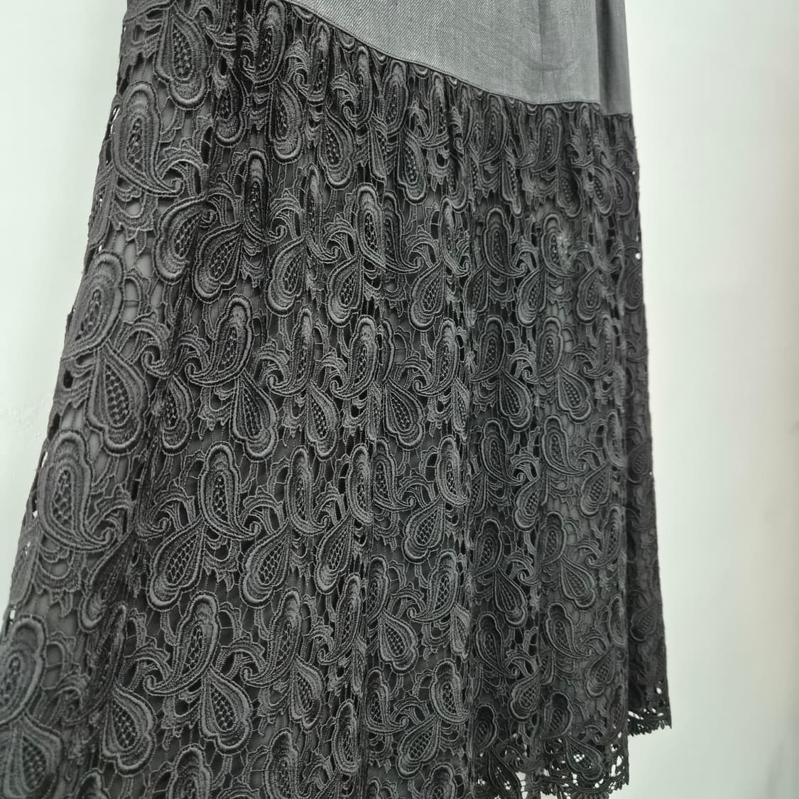 밀라숀 블랙 레이스 롱 스커트 여성 27in 상품이미지2