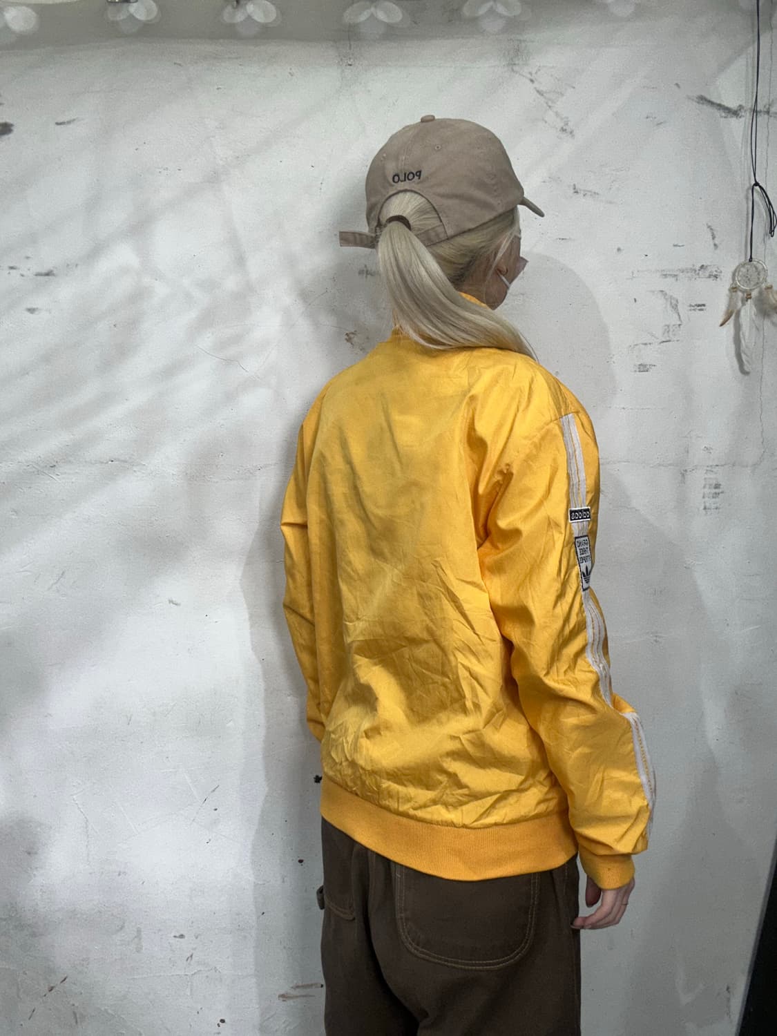 아디다스 옐로우 화이트 삼선 트랙탑 져지 상품이미지3