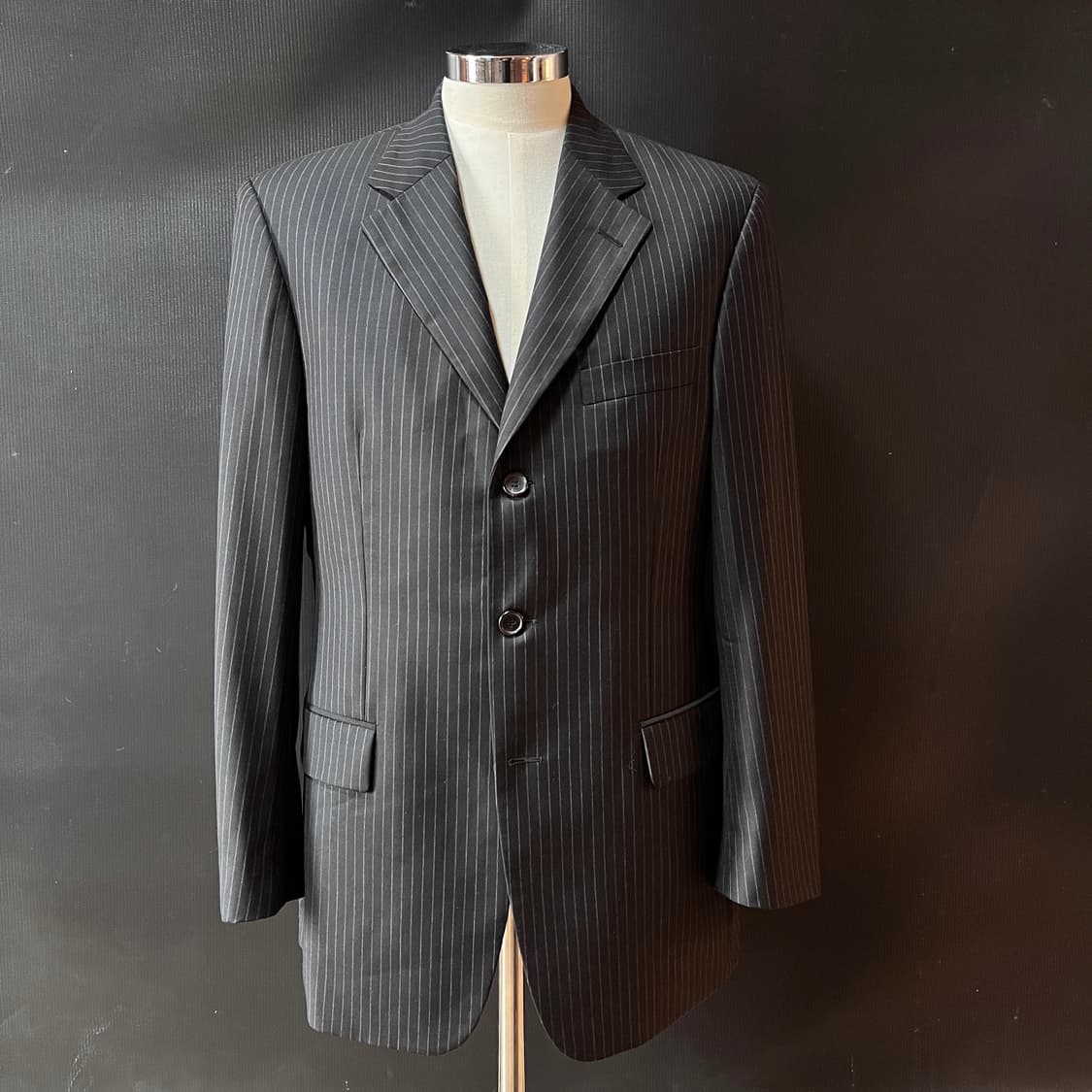 휴고 보스 울 실크 혼방 스트라이프 춘추 자켓 Made in Italy 상품이미지2