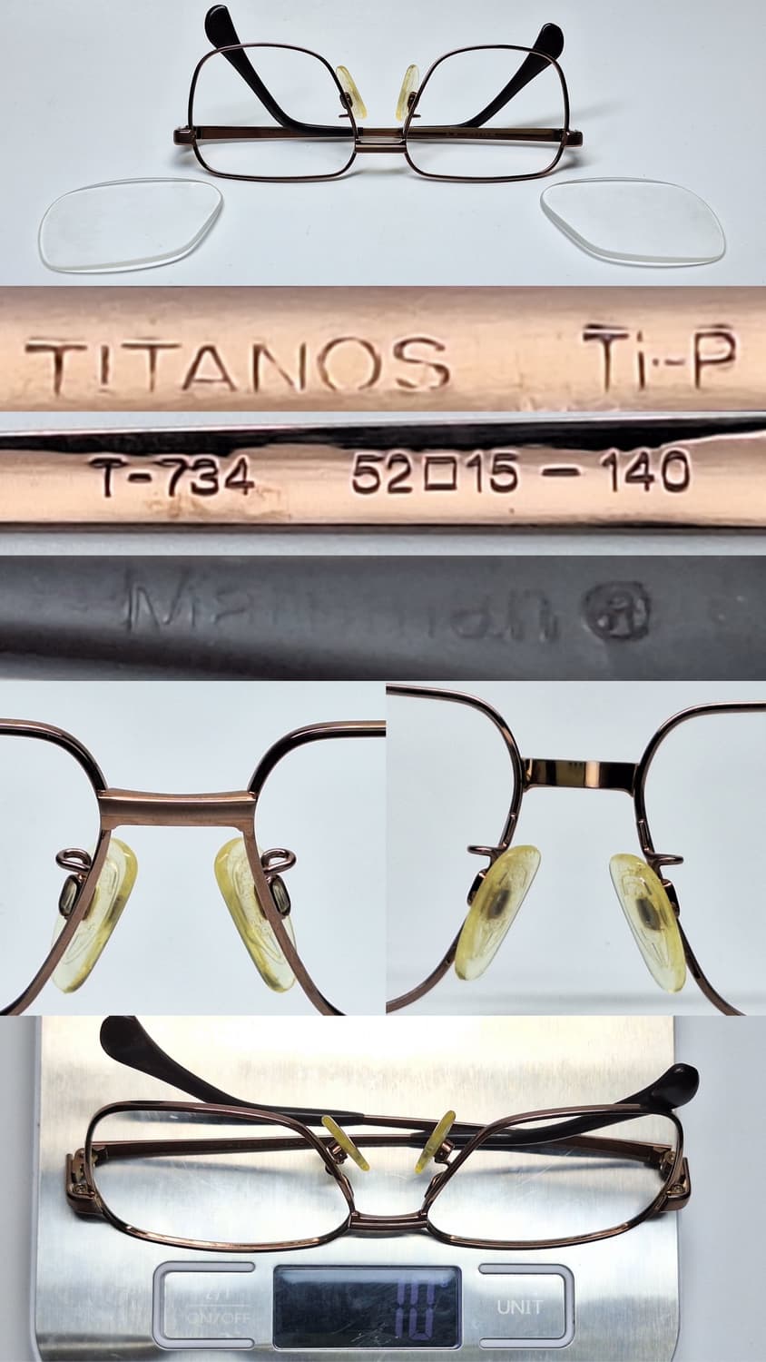 일본제 순수 티타늄 골드 안경테/마루망 TITANOS T-734 빈티지 상품이미지7