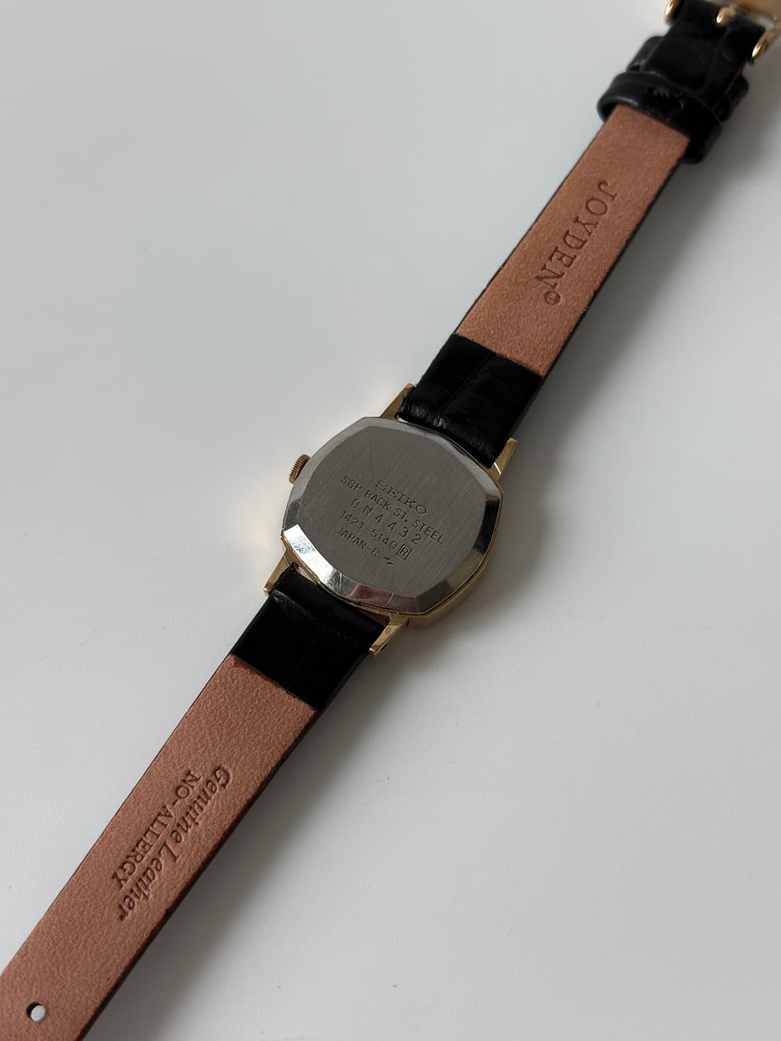 1980년대 블랙 다이얼 골드 옥타곤 쿼츠 여성 상품이미지7