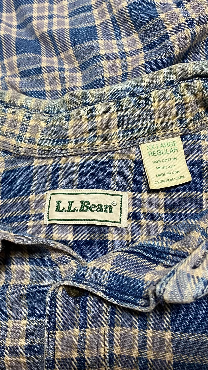 빈티지 80s 엘엘빈 플란넬 체크 셔츠 XXL 2XL 상품이미지3