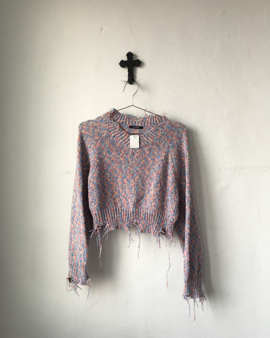 Fringe damage point knit 상품이미지2