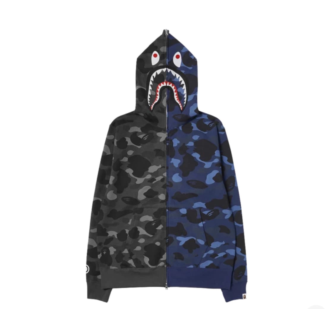 베이프 흑계 남계 반반 후드집업 흑계, 남계 상품이미지1