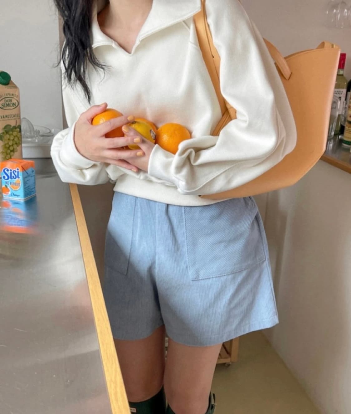 카라맨투맨 크림 상품이미지4