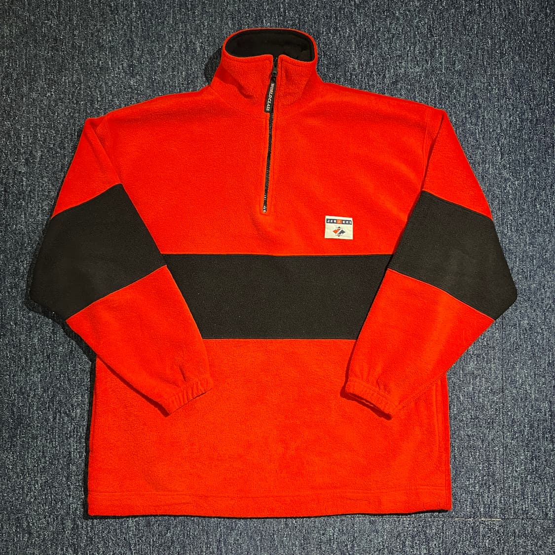 빈티지 90s JERZEES Z 컬러블록 플리스 하프집업 상품이미지1