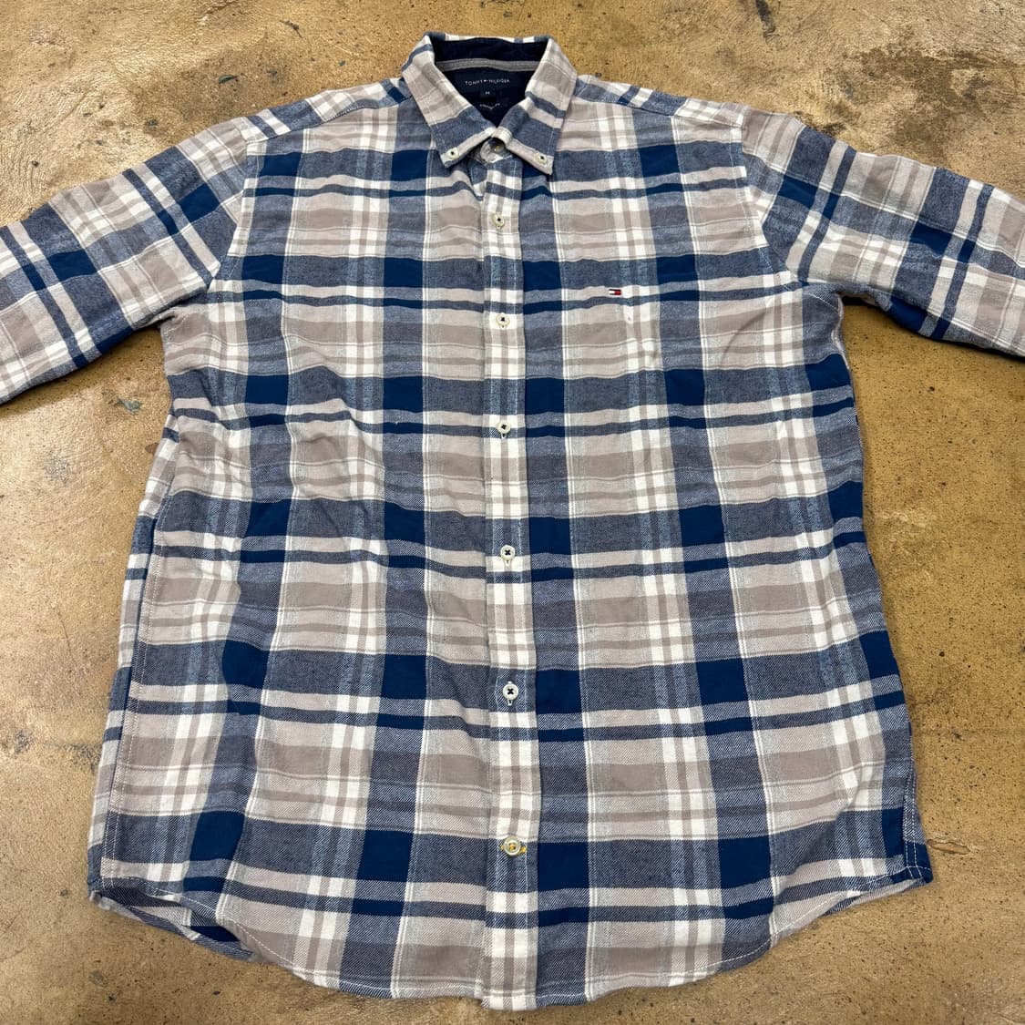 [정품/M] 타미힐피거 체크 셔츠 남방 b18 상품이미지3