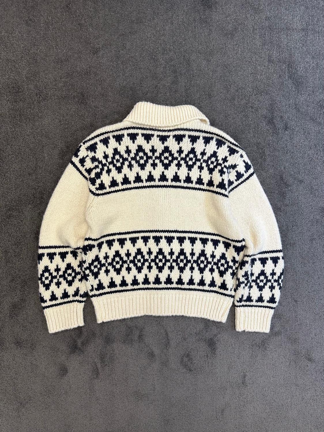 ALOHA 패턴 니트 집업 자켓 [코이찬] M 상품이미지3