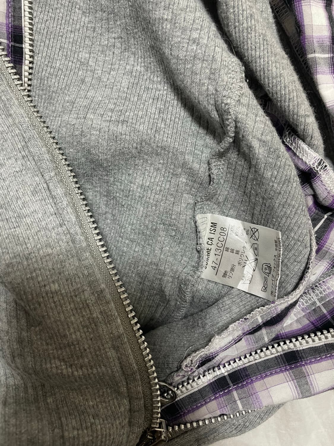 Comme ca ism  체크 안감 후드집업 상품이미지4