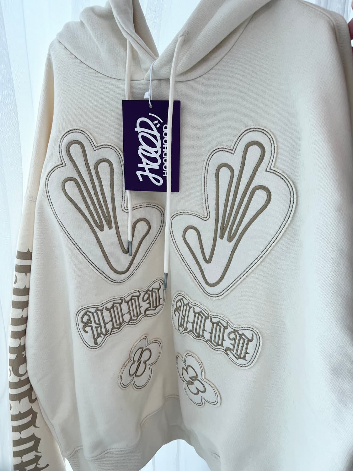 후드후드 멀티 로고 아플리케 후드 아이보리 상품이미지4