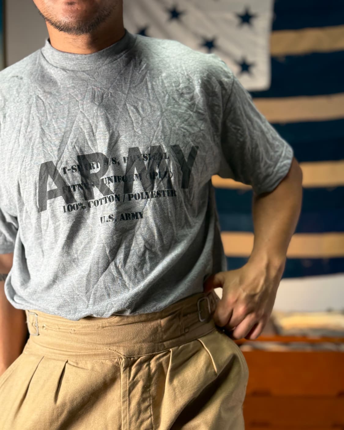 90's U.S Army 'Spec.' 스텐실 IPFU 티셔츠 XL 상품이미지9