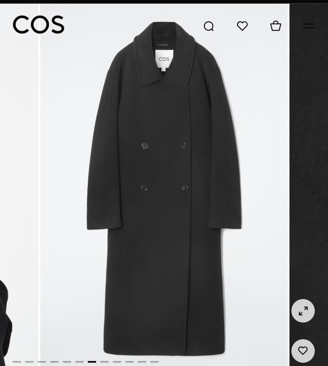 코스 오버사이즈드 더블 브레스드 울 코트 상품이미지4