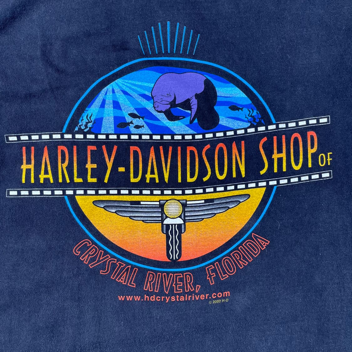 빈티지 할리데이비슨 블루 플레임 반팔티 상품이미지5