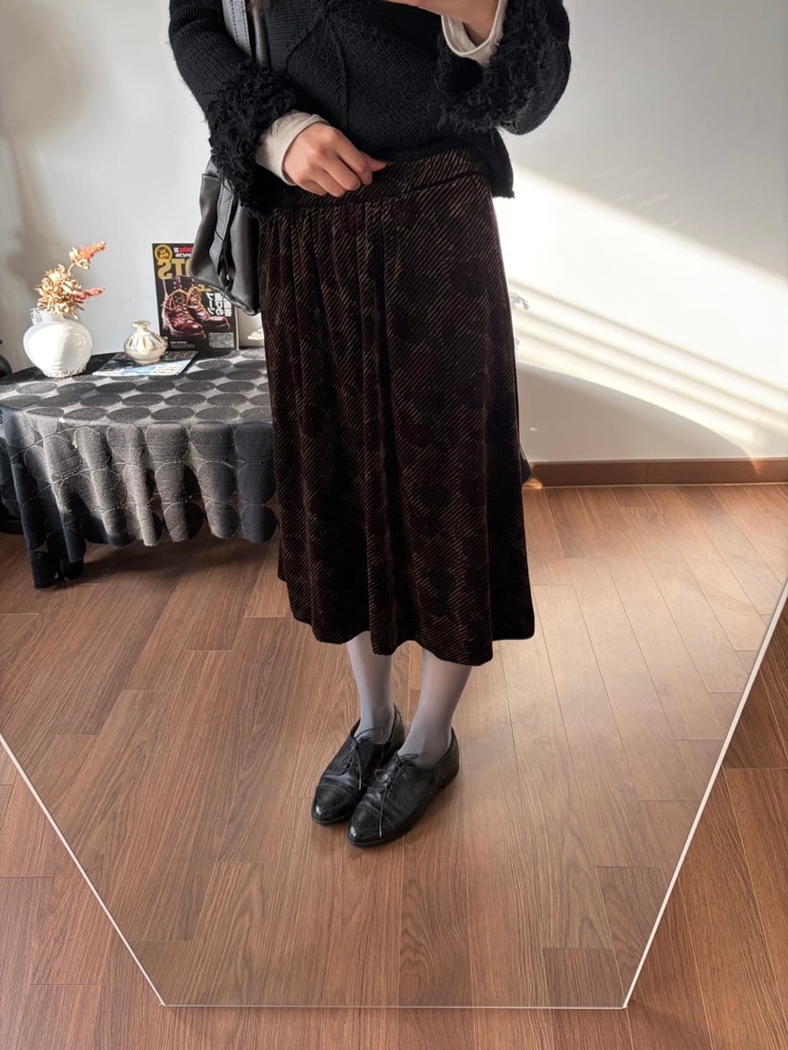 velour patterned skirt 상품이미지4