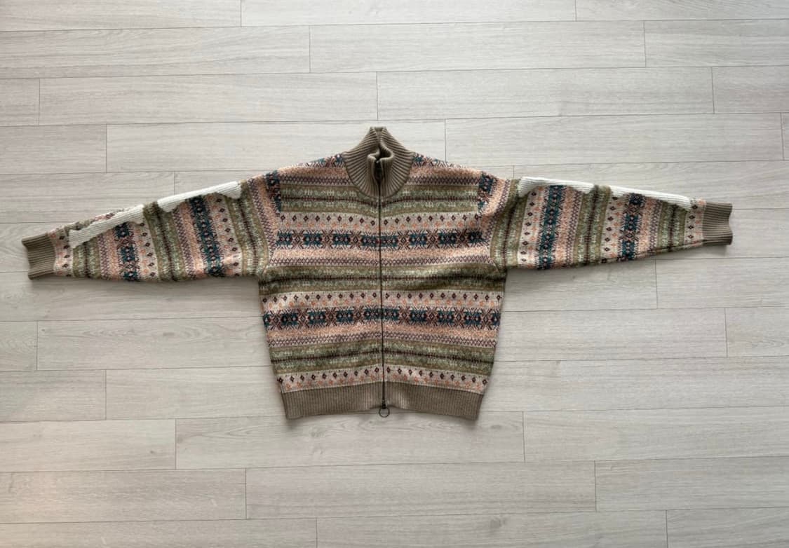 캐피탈 7G 울 페어아일 본 집숏 가디건 오렌지 상품이미지2