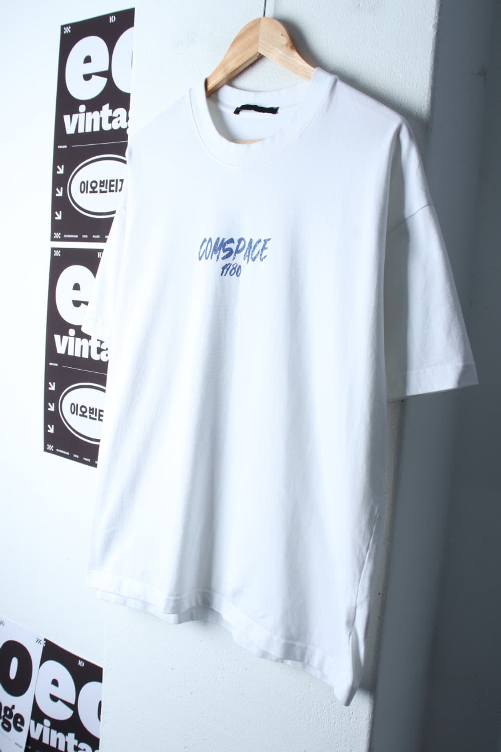 (L-XL) 컴스페이스1980 반팔 티셔츠 백프린팅 화이트-H32314 상품이미지1