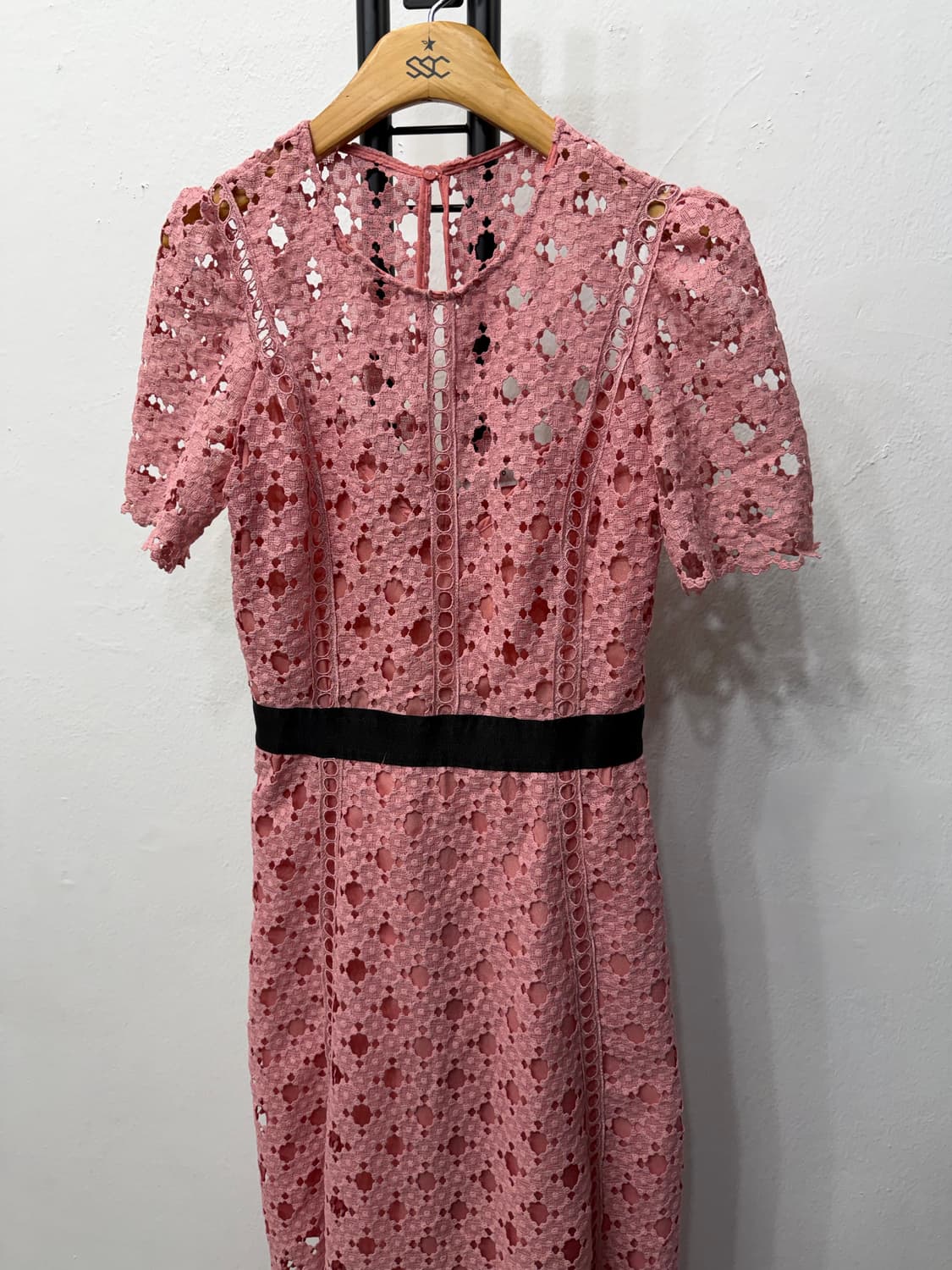 정품) 산드로 레이스 핑크 원피스 36 상품이미지3