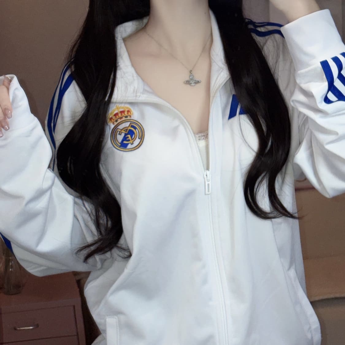 아디다스 레알마드리드 DNA 트랙탑 화이트 져지 XL 상품이미지2