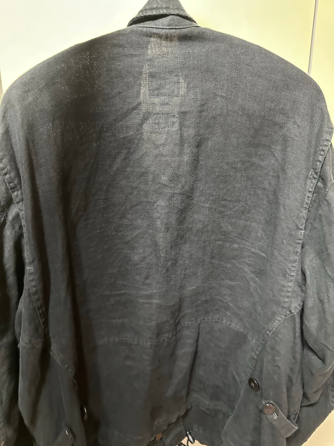 [3, 급처] 폴리테루 린넨 필드 자켓 워시드 블랙 상품이미지3