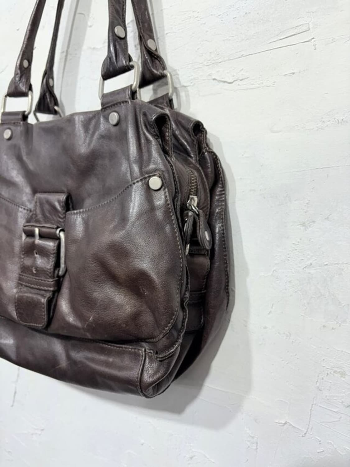 HIROKO KOSHINO Leather Buckle Shoulder B 상품이미지5