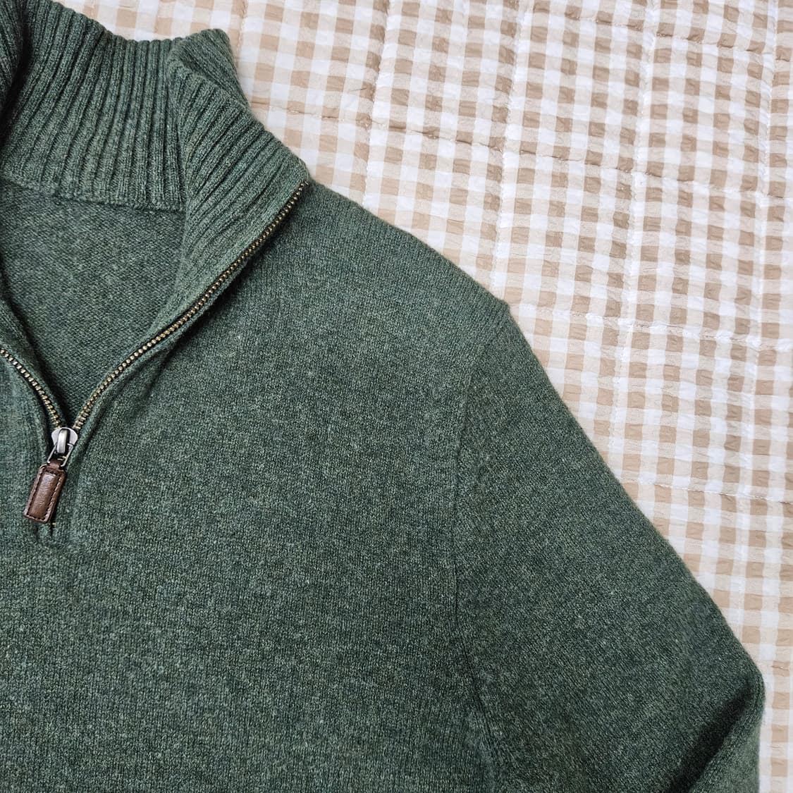 부드러운 램스울100 하프집업 니트 남자100 상품이미지3